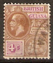 British Guiana 1913 4c Brown and bright purple. SG261